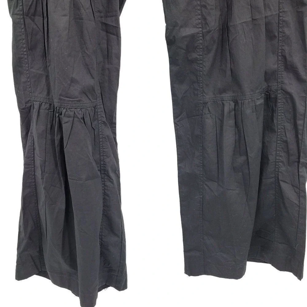 Vtg 90s Soft Surroundings Black High-Rise Flare Pants Long Tall XL-T Lightweight